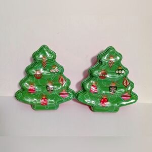 Tins Christmas Tree Plastic Cookie Candy Tins Decor